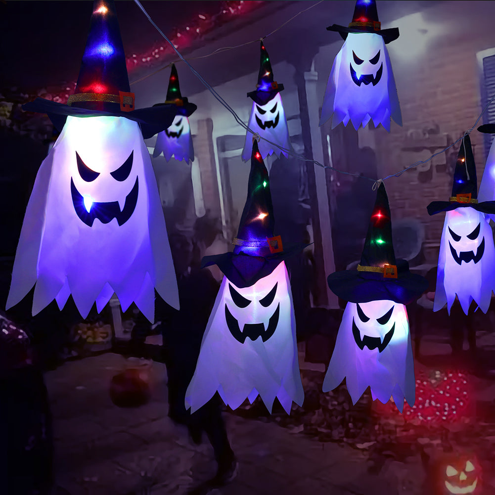 Halloween Ghost String Lights Lantern Decoration – Spooky Cloth Art LED