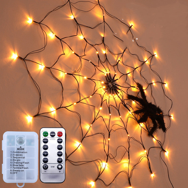 Halloween Spider Web LED Lights – Spooky String Lights