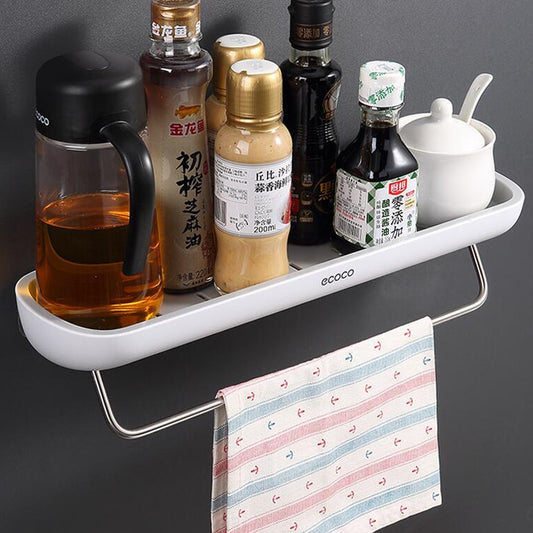 Space Saving Bathroom Storage Shelf Rack – Wall Mounted Organizer for Kitchen & Home