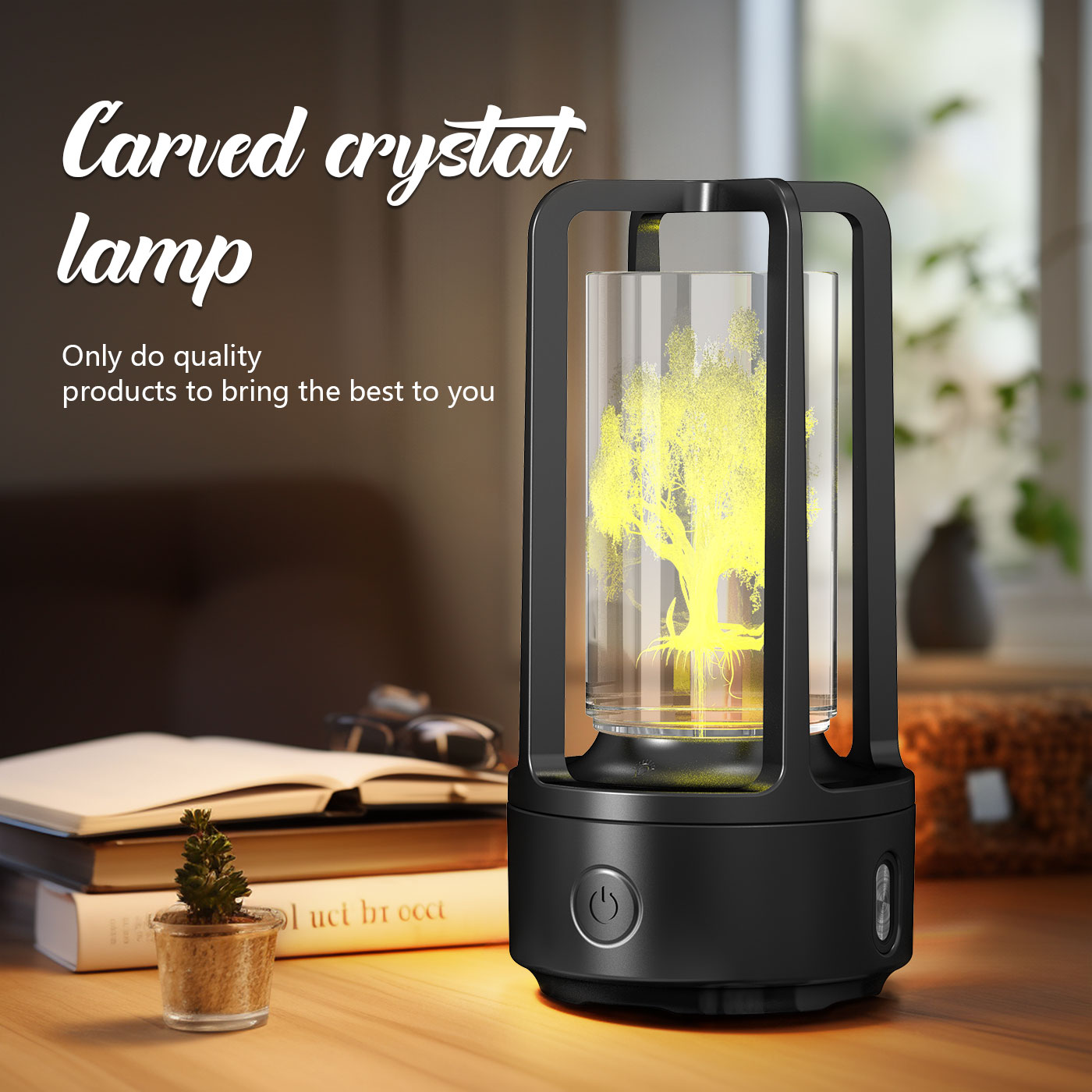 Acrylic Crystal LED Lamp with Bluetooth Speaker – Touch Control Night Light for Bedroom