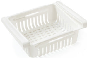 Space-Saving Fridge Storage Rack – Expandable Refrigerator Drawer Organizer Basket
