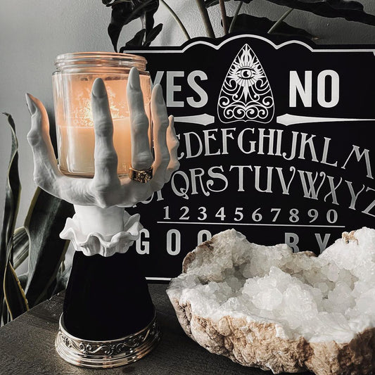 Witch Hand Palm Candle Holder – Gothic Halloween Decor, Unique Table Centerpiece