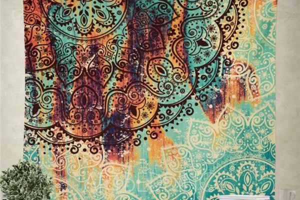 Boho Floral Tapestry – Mandala Wall Hanging for Aesthetic Room Decor