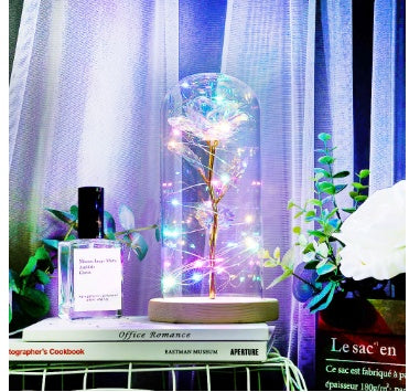 Enchanted Forever Rose LED Glass Dome – Christmas Romantic Holiday Decoration Gift