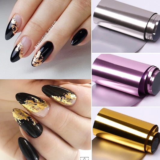 Rose Gold Star Nail Art Foil – Transfer Stickers for Trendy Manicure Design