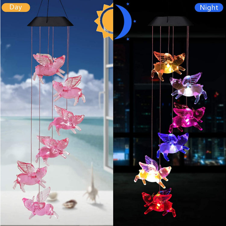 Solar Butterfly Wind Chime Lamp – LED Color Changing Garden Light