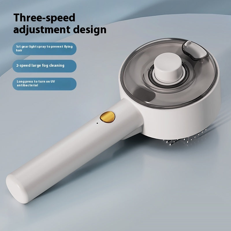 3-in-1 Pet Steam Brush – Self-Cleaning Dog & Cat Hair Remover Grooming Tool