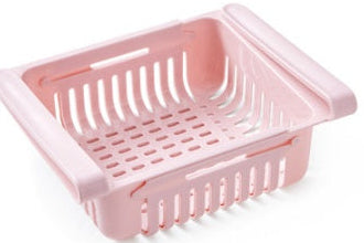Space-Saving Fridge Storage Rack – Expandable Refrigerator Drawer Organizer Basket