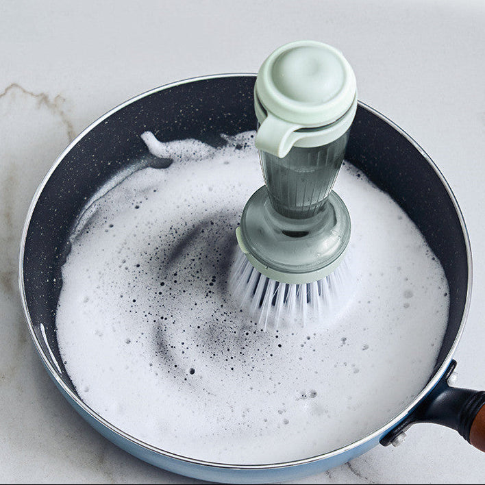 Pot & Dish Scrub Brush – Soap Dispenser Cleaning Tool for Kitchen