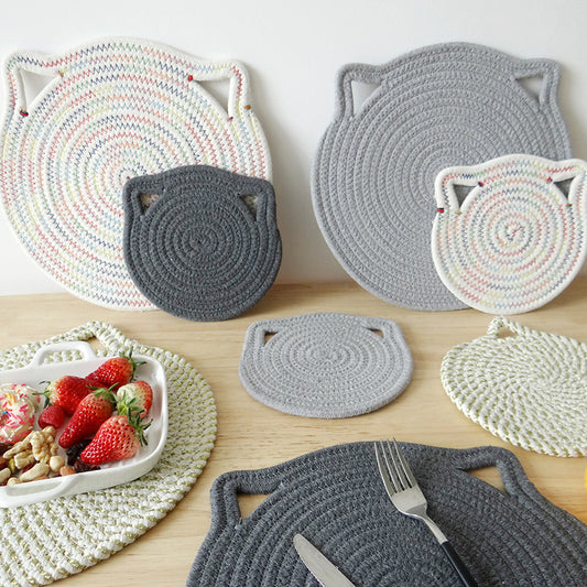 Cute Cat Ears Hanging Table Mat – Kitchen Heat Resistant Placemat for Dining & Home Decor