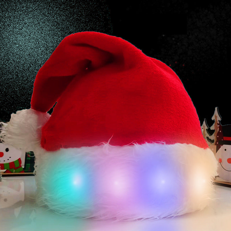 Festive LED Santa Hat for Kids and Adults