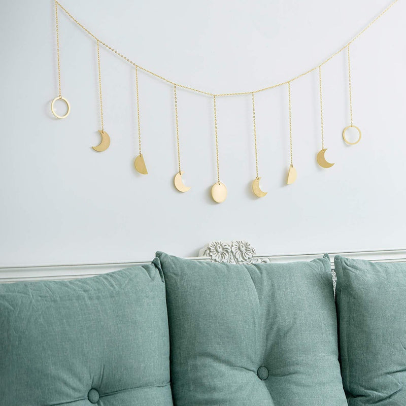 Celestial Boho Wall Hanging – Lunar Eclipse Moon Phase Decoration
