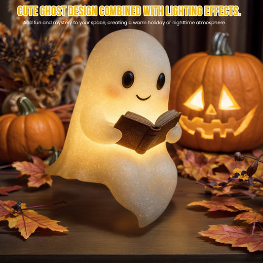 Halloween LED Ghost Night Light – Cute Kids Bedside Lamp Warm Ambient Light