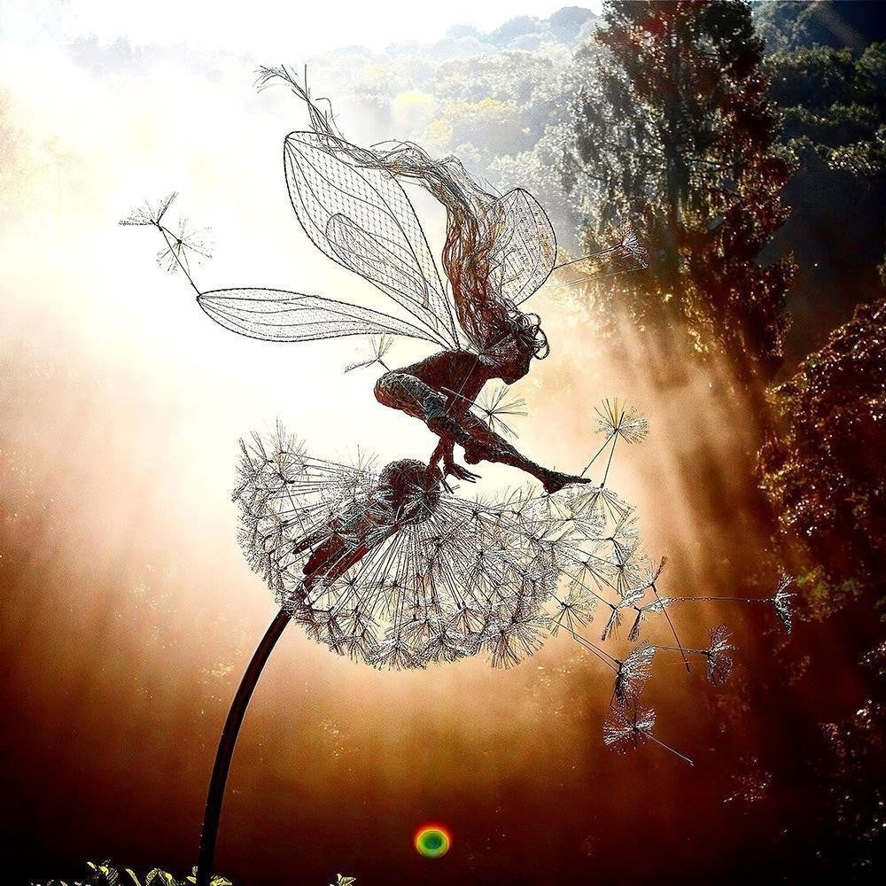 Mythical Fairy Garden Figurine – Enchanted Pixie Dandelion Decor Accent