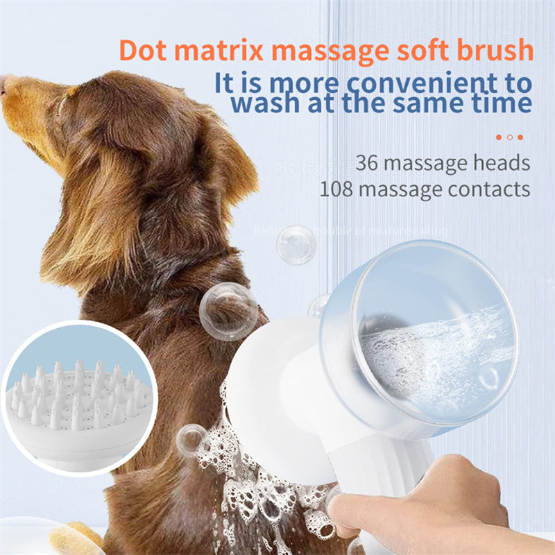 Foaming Dog Shampoo Brush – Electric Pet Bath Scrubber for Cats & Dogs