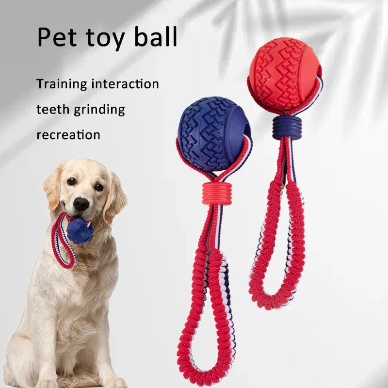Interactive Dog Ball Toy – Rope Chew Toy for Puppy Teething, Training & Play