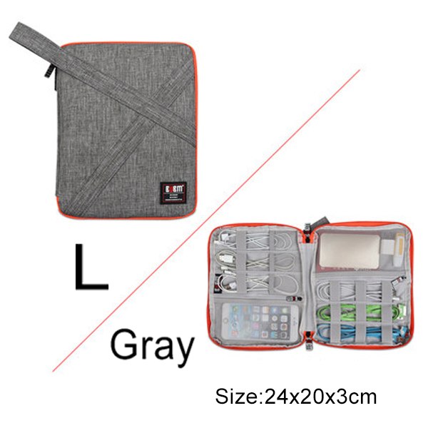Travel Gadget Organizer Case – Cable Storage Bag for Phone Chargers & Tech Accessories