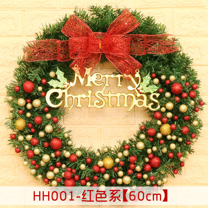 Holiday Christmas Wreath 50CM Rattan Ring Door Decor – Seasonal Farmhouse Home Decoration Accent
