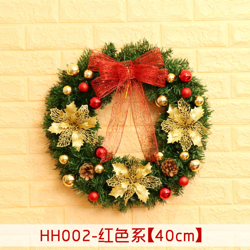 Holiday Christmas Wreath 50CM Rattan Ring Door Decor – Seasonal Farmhouse Home Decoration Accent
