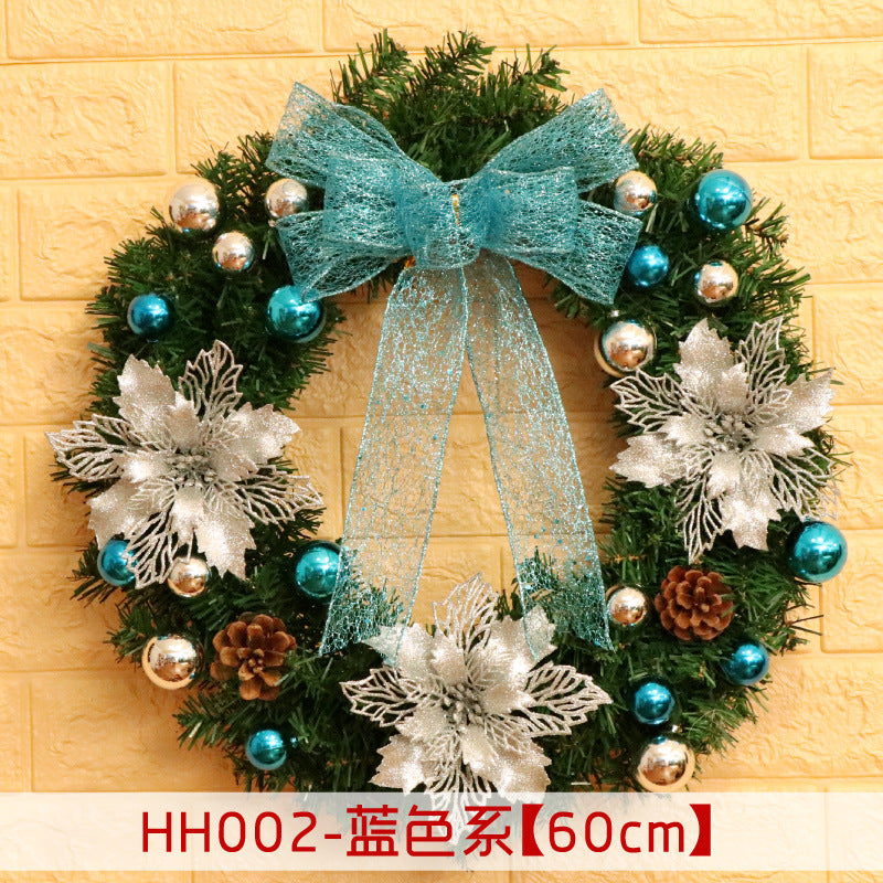 Holiday Christmas Wreath 50CM Rattan Ring Door Decor – Seasonal Farmhouse Home Decoration Accent