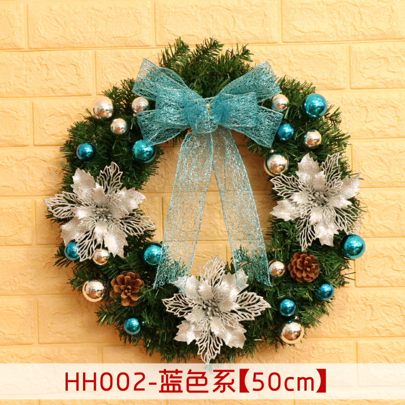 Holiday Christmas Wreath 50CM Rattan Ring Door Decor – Seasonal Farmhouse Home Decoration Accent