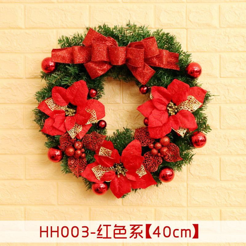 Holiday Christmas Wreath 50CM Rattan Ring Door Decor – Seasonal Farmhouse Home Decoration Accent