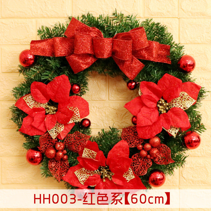 Holiday Christmas Wreath 50CM Rattan Ring Door Decor – Seasonal Farmhouse Home Decoration Accent