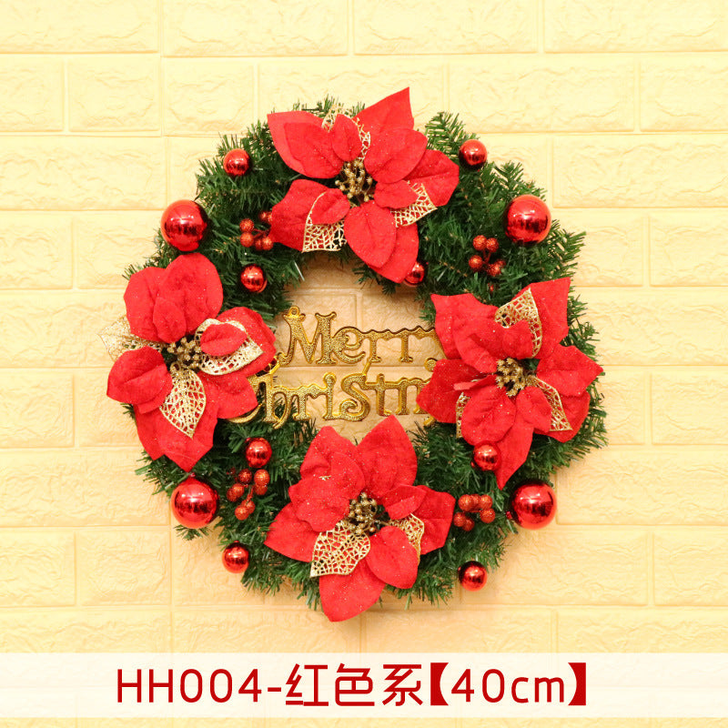 Holiday Christmas Wreath 50CM Rattan Ring Door Decor – Seasonal Farmhouse Home Decoration Accent