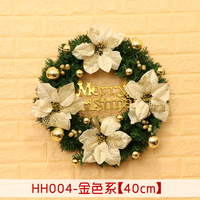 Holiday Christmas Wreath 50CM Rattan Ring Door Decor – Seasonal Farmhouse Home Decoration Accent