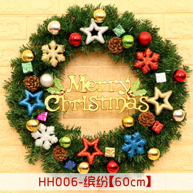 Holiday Christmas Wreath 50CM Rattan Ring Door Decor – Seasonal Farmhouse Home Decoration Accent