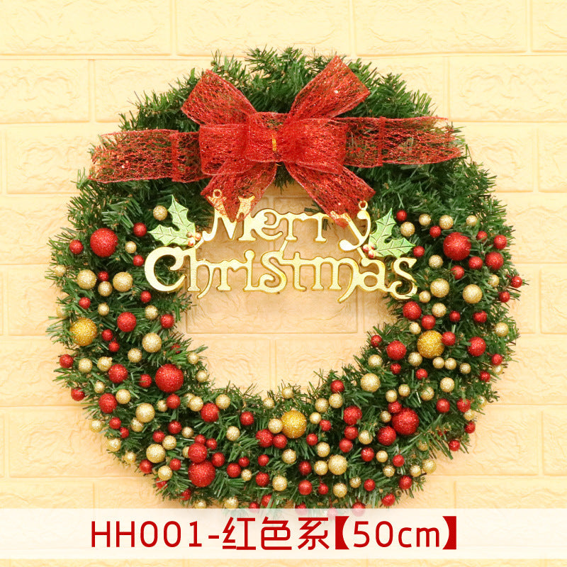 Holiday Christmas Wreath 50CM Rattan Ring Door Decor – Seasonal Farmhouse Home Decoration Accent