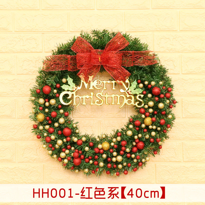 Holiday Christmas Wreath 50CM Rattan Ring Door Decor – Seasonal Farmhouse Home Decoration Accent