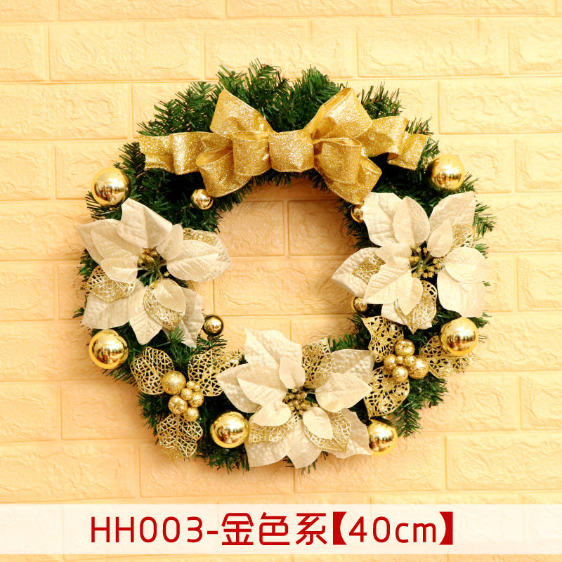 Holiday Christmas Wreath 50CM Rattan Ring Door Decor – Seasonal Farmhouse Home Decoration Accent