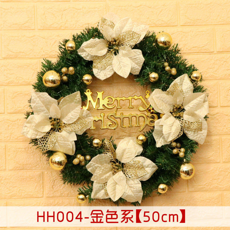 Holiday Christmas Wreath 50CM Rattan Ring Door Decor – Seasonal Farmhouse Home Decoration Accent