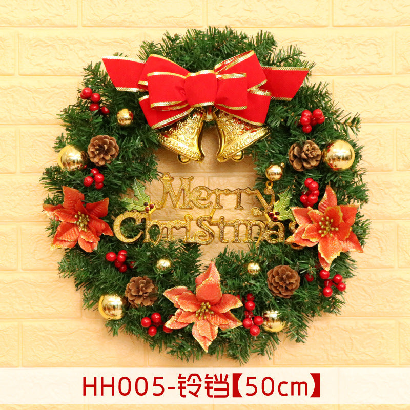 Holiday Christmas Wreath 50CM Rattan Ring Door Decor – Seasonal Farmhouse Home Decoration Accent