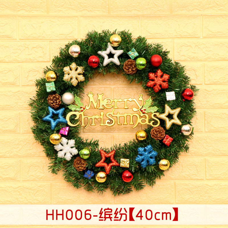 Holiday Christmas Wreath 50CM Rattan Ring Door Decor – Seasonal Farmhouse Home Decoration Accent