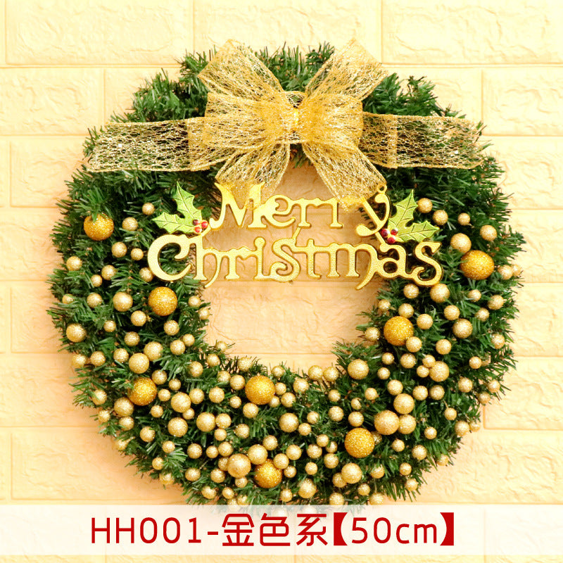 Holiday Christmas Wreath 50CM Rattan Ring Door Decor – Seasonal Farmhouse Home Decoration Accent