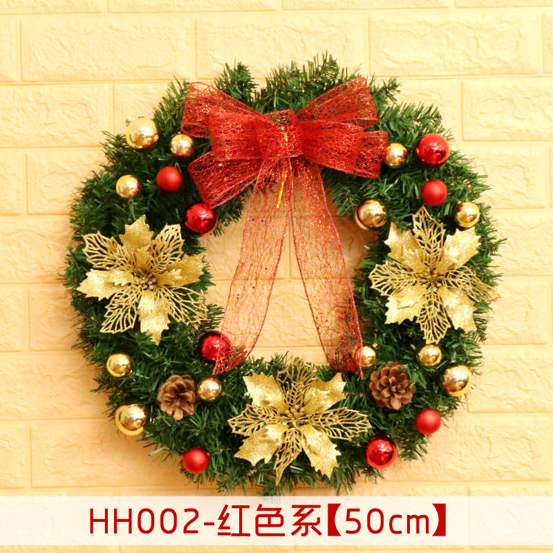 Holiday Christmas Wreath 50CM Rattan Ring Door Decor – Seasonal Farmhouse Home Decoration Accent