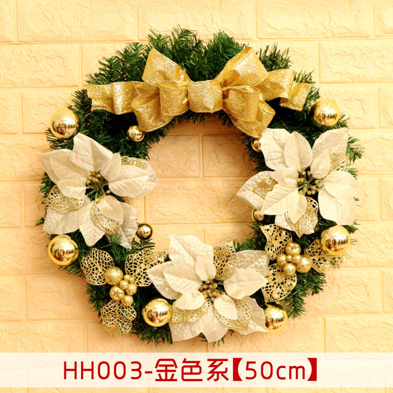 Holiday Christmas Wreath 50CM Rattan Ring Door Decor – Seasonal Farmhouse Home Decoration Accent