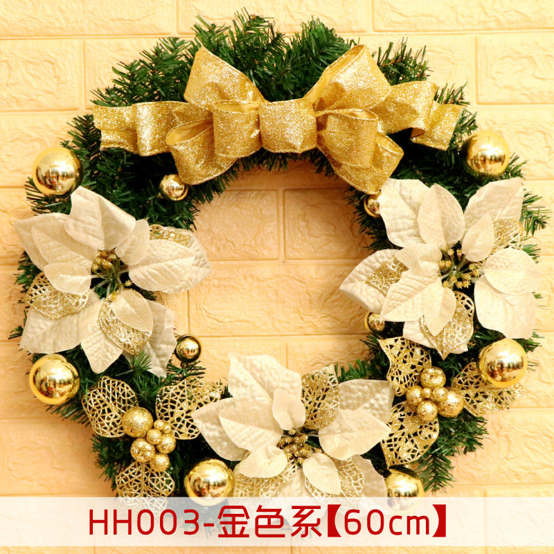 Holiday Christmas Wreath 50CM Rattan Ring Door Decor – Seasonal Farmhouse Home Decoration Accent