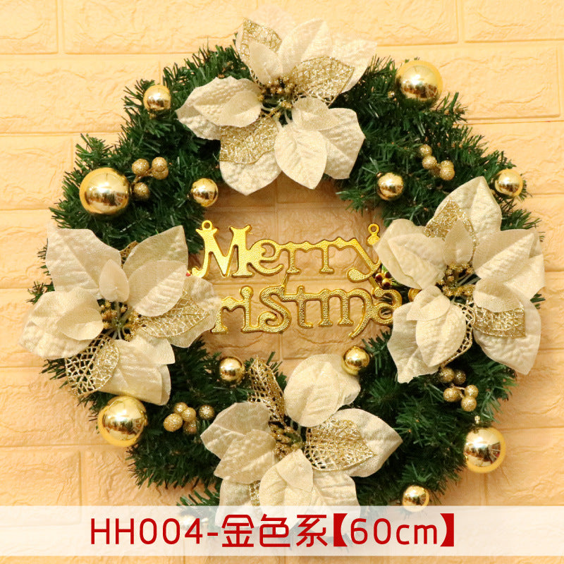 Holiday Christmas Wreath 50CM Rattan Ring Door Decor – Seasonal Farmhouse Home Decoration Accent