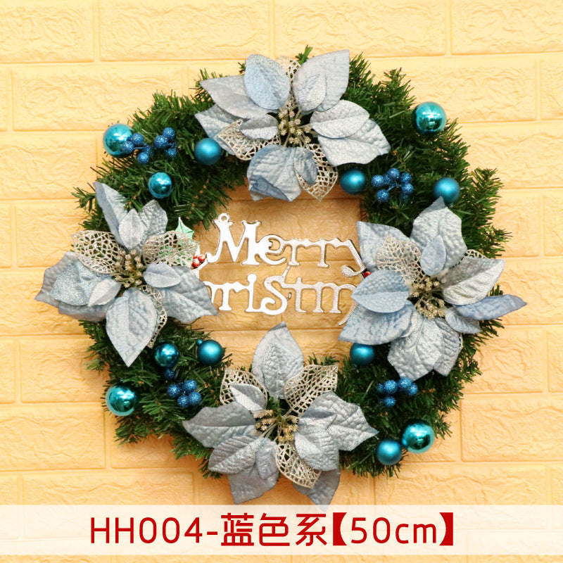 Holiday Christmas Wreath 50CM Rattan Ring Door Decor – Seasonal Farmhouse Home Decoration Accent