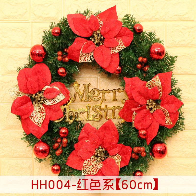 Holiday Christmas Wreath 50CM Rattan Ring Door Decor – Seasonal Farmhouse Home Decoration Accent