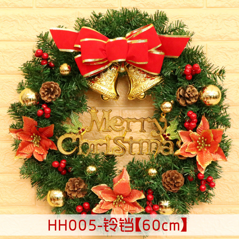 Holiday Christmas Wreath 50CM Rattan Ring Door Decor – Seasonal Farmhouse Home Decoration Accent