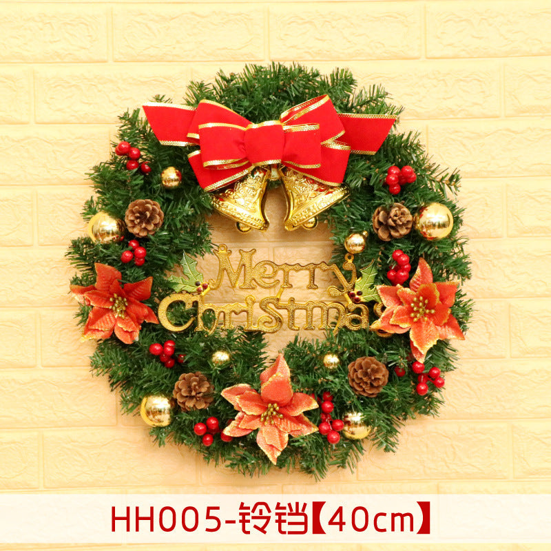 Holiday Christmas Wreath 50CM Rattan Ring Door Decor – Seasonal Farmhouse Home Decoration Accent