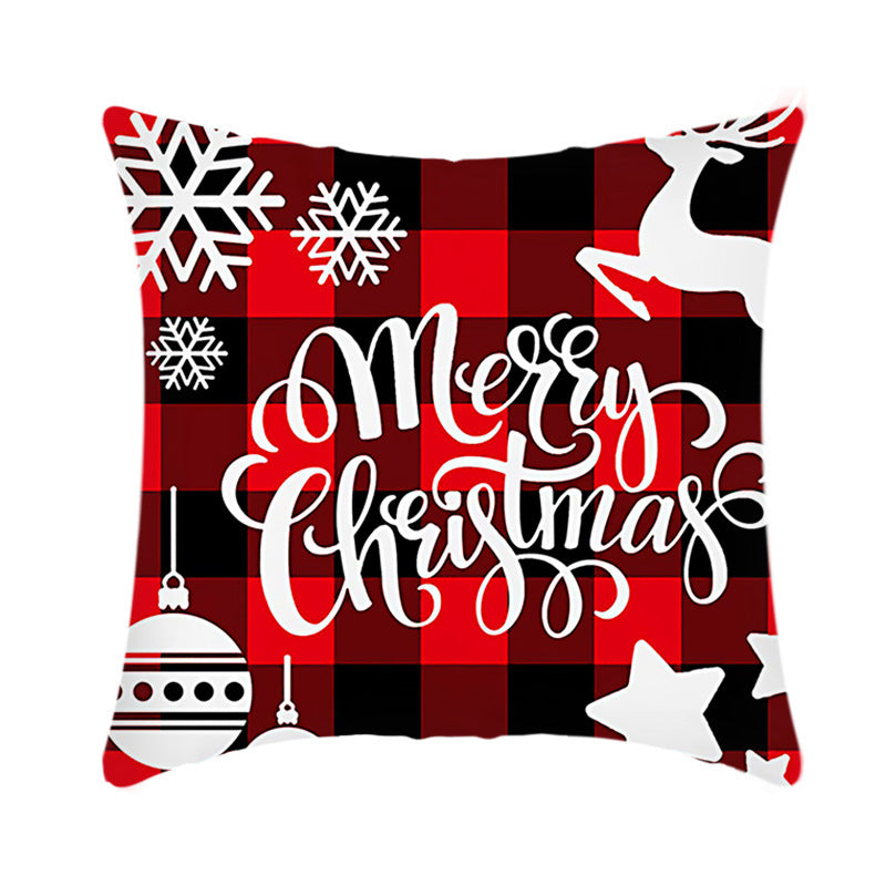 Christmas Decorative Cushion Cover Elk Santa Claus | Festive Sofa Pillow Xmas Home Decor