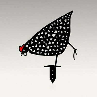 Metal Chicken Garden Stakes Decor – Outdoor Yard Art | Farmhouse Lawn Decoration