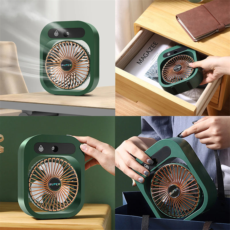 Mini Portable Air Cooler – USB Misting Fan for Desk, Travel & Small Spaces