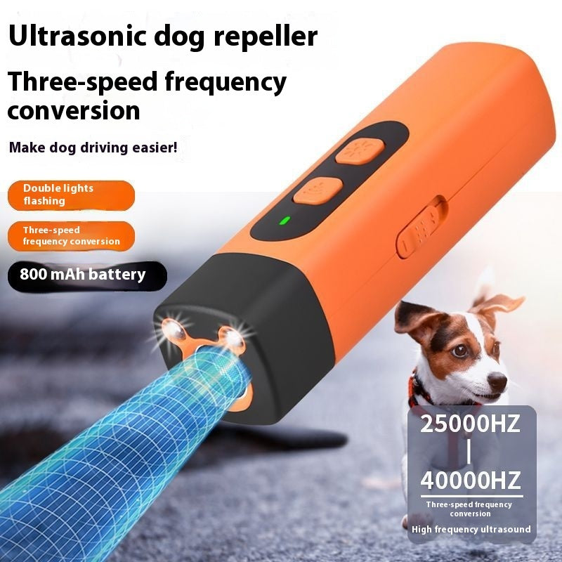 Pet Dog Training Device – Ultrasonic Anti-Bark Repeller with Rechargeable LED Light