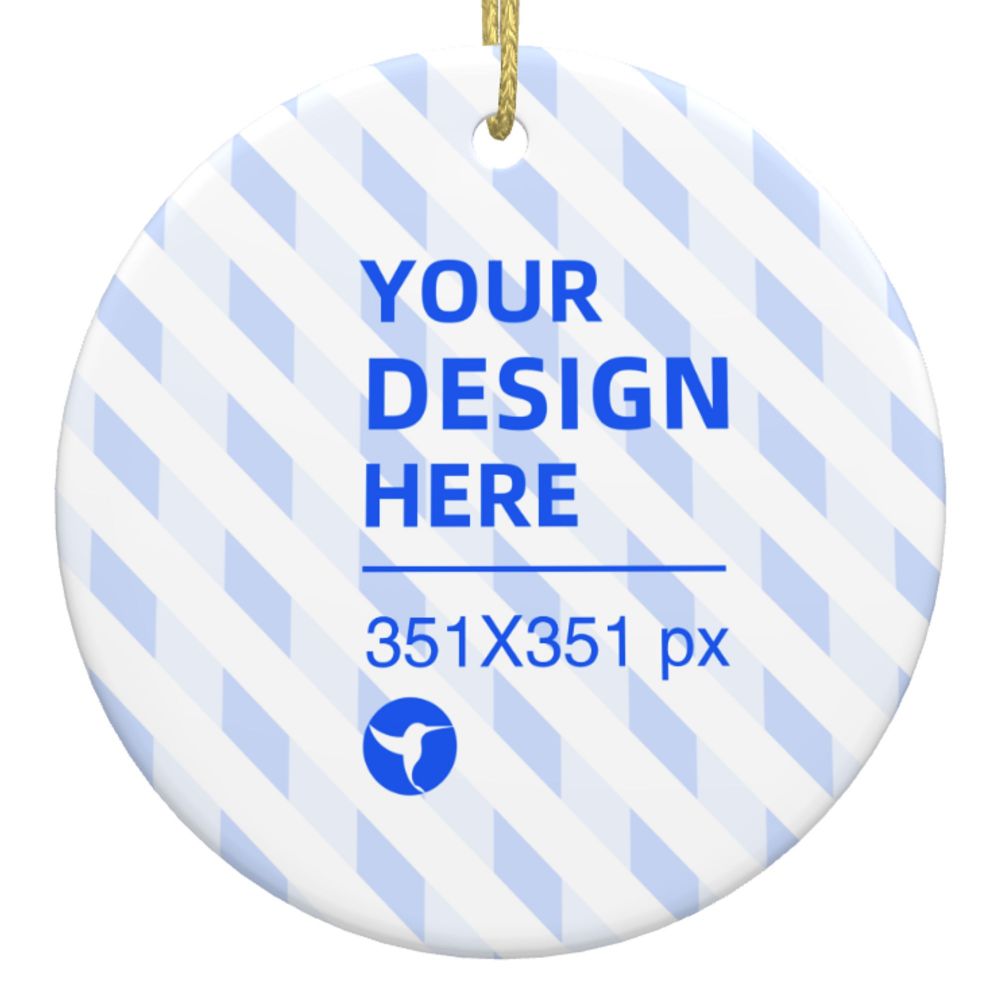 Holiday Christmas Ceramic Round Ornament | Home Decor Hanging Tree Decoration Piece